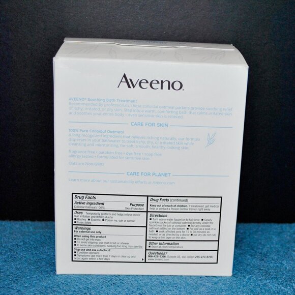 Aveeno Active Naturals Soothing Bath Treatment Packets 8 in box - Picture 3 of 3